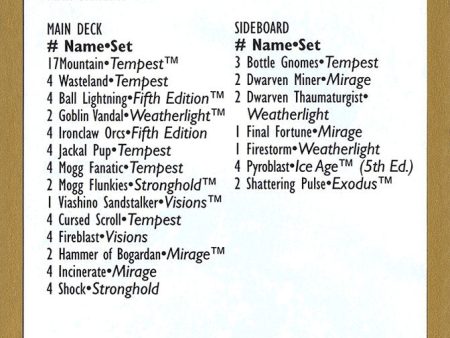 Ben Rubin Decklist [World Championship Decks 1998] For Discount