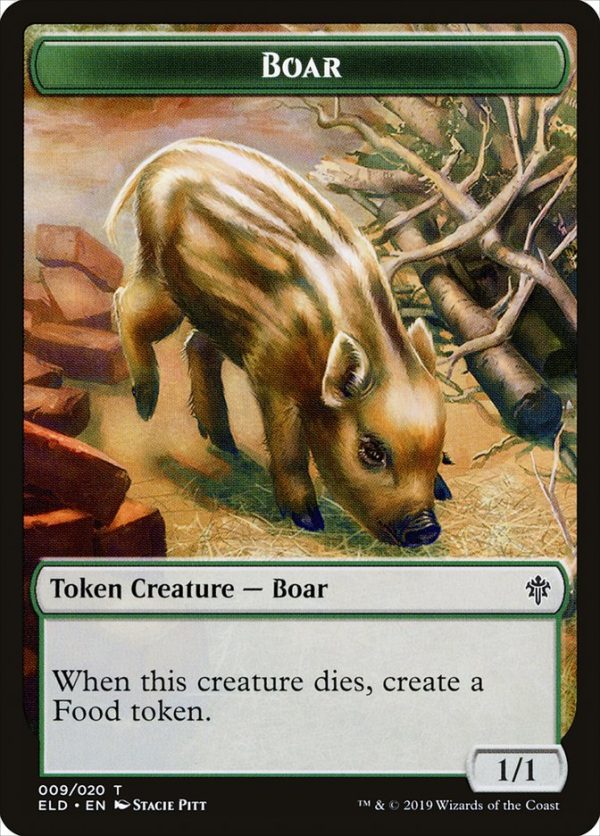 Boar Token [Throne of Eldraine Tokens] Cheap