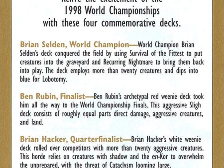 1998 World Championships Ad [World Championship Decks 1998] Online Sale