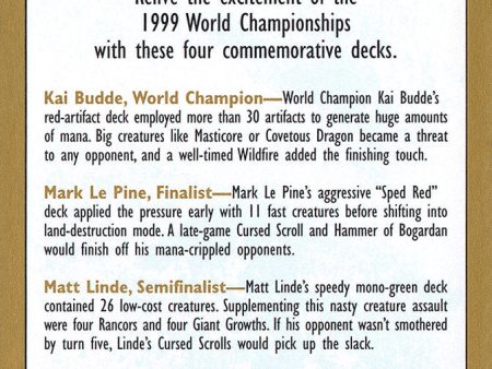 1999 World Championships Ad [World Championship Decks 1999] For Discount