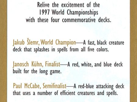 1997 World Championships Ad [World Championship Decks 1997] Online Hot Sale