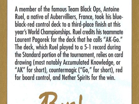 Antoine Ruel Bio [World Championship Decks 2001] Hot on Sale